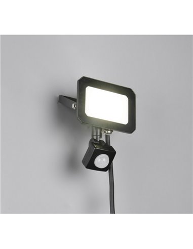 Proyector LED FUNCHAL 20W orientable para exterior 12x14cm con sensor de movimiento 1800lm, 4000K IP44