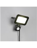 FUNCHAL Foco LED 20W, ajustável para exterior, 12x14cm, com sensor de movimento, 1800lm, 4000K, IP44