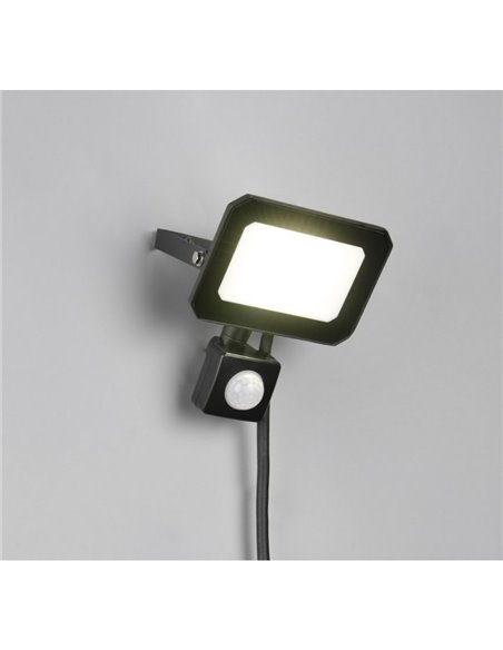 Proyector LED FUNCHAL 20W orientable para exterior 12x14cm con sensor de movimiento 1800lm, 4000K IP44