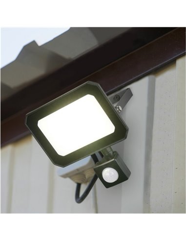 FUNCHAL Foco LED 20W, ajustável para exterior, 12x14cm, com sensor de movimento, 1800lm, 4000K, IP44