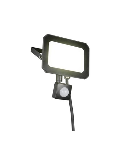 Proyector LED  con sensor de movimiento FUNCHAL 30W para exterior 14x15cm 2800lm, 4000K IP44 Negro