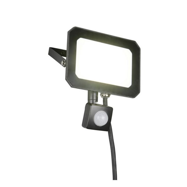 FUNCHAL Holofote LED 30W com Sensor de Movimento para Exterior, 14x15cm, 2800lm, 4000K, IP44, Preto
