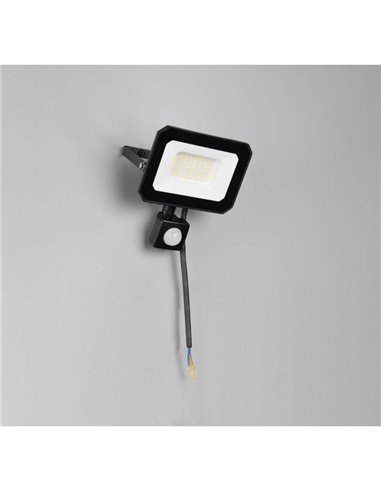 Proyector LED  con sensor de movimiento FUNCHAL 30W para exterior 14x15cm 2800lm, 4000K IP44 Negro