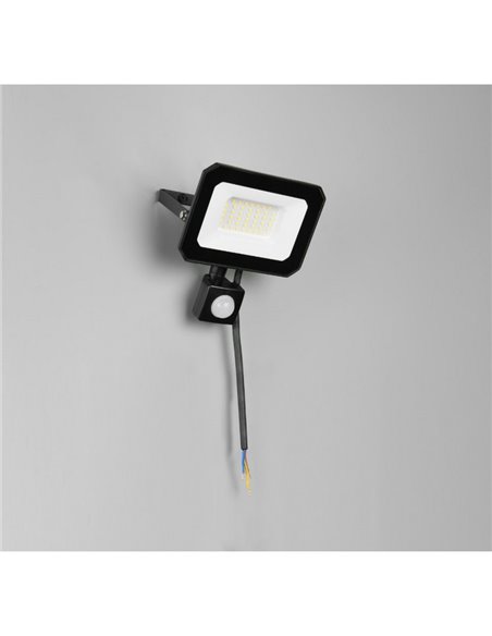 Proyector LED  con sensor de movimiento FUNCHAL 30W para exterior 14x15cm 2800lm, 4000K IP44 Negro