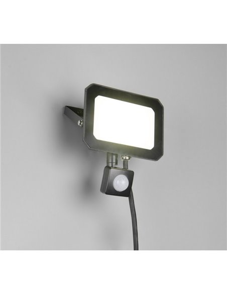 Proyector LED  con sensor de movimiento FUNCHAL 30W para exterior 14x15cm 2800lm, 4000K IP44 Negro