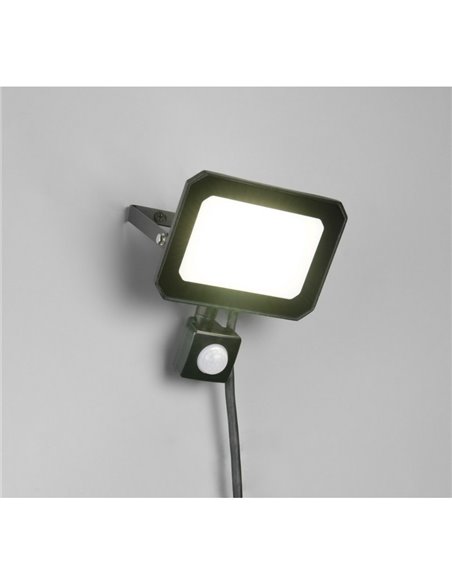 Proyector LED  con sensor de movimiento FUNCHAL 30W para exterior 14x15cm 2800lm, 4000K IP44 Negro