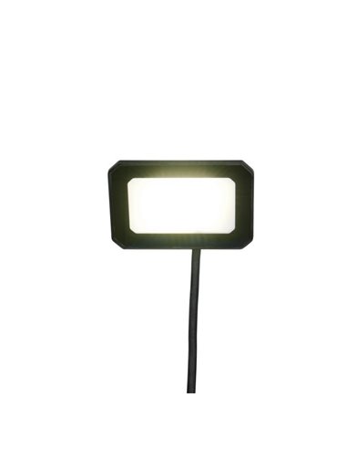 Proyector LED exterior FUNCHAL 12x8cm orientable  20W 1800lm, 4000K Negro