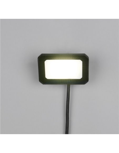 Proyector LED exterior FUNCHAL 12x8cm orientable  20W 1800lm, 4000K Negro