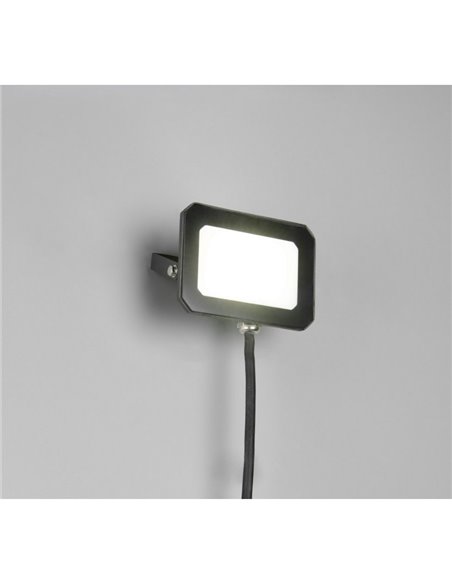 Proyector LED exterior FUNCHAL 12x8cm orientable  20W 1800lm, 4000K Negro