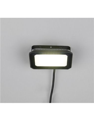 Proyector LED para exterior FUNCHAL 14x10cm orientable  20W 1800lm, 4000K Negro
