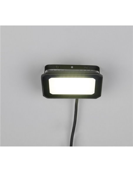 Proyector LED para exterior FUNCHAL 14x10cm orientable  20W 1800lm, 4000K Negro