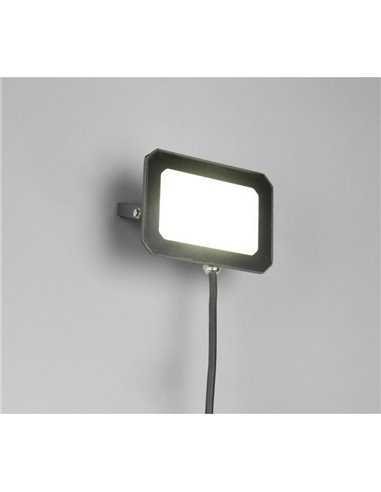 Proyector LED para exterior FUNCHAL 14x10cm orientable  20W 1800lm, 4000K Negro