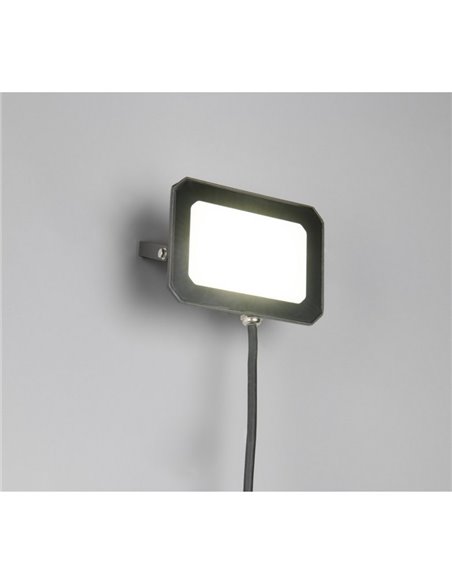 Proyector LED para exterior FUNCHAL 14x10cm orientable  20W 1800lm, 4000K Negro