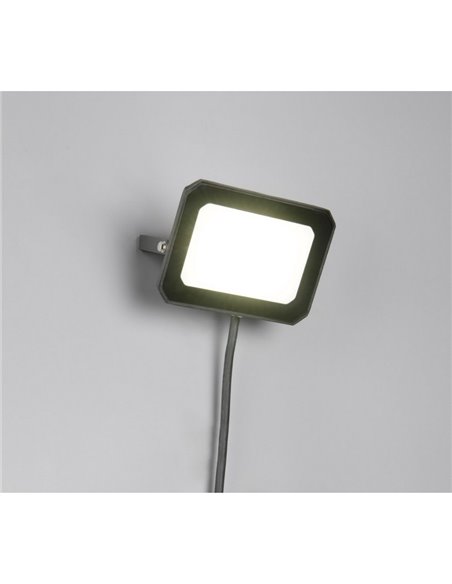 Proyector LED para exterior FUNCHAL 14x10cm orientable  20W 1800lm, 4000K Negro