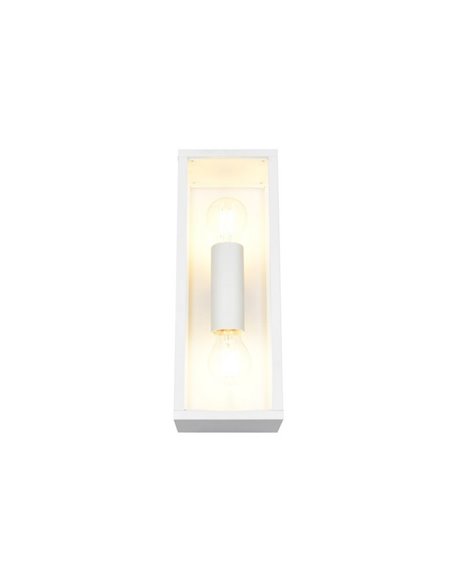 Aplique para exterior GARONNE 2 luces, alargado y rectangular bombilla excl. 2x E27 max. 10W IP44 Blanco