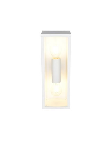 Aplique para exterior GARONNE 2 luces, alargado y rectangular bombilla excl. 2x E27 max. 10W IP44 Blanco