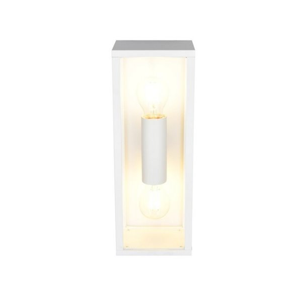 Applique d'extérieur GARONNE 2 lumières, allongée et rectangulaire, ampoule exclue. 2x E27 max. 10W IP44 Blanc