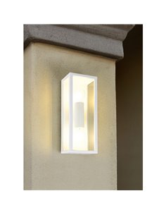 Applique d'extérieur GARONNE 2 lumières, allongée et rectangulaire, ampoule exclue. 2x E27 max. 10W IP44 Blanc 2