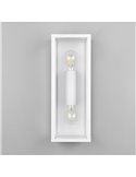 Applique d'extérieur GARONNE 2 lumières, allongée et rectangulaire, ampoule exclue. 2x E27 max. 10W IP44 Blanc
