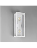 Applique d'extérieur GARONNE 2 lumières, allongée et rectangulaire, ampoule exclue. 2x E27 max. 10W IP44 Blanc