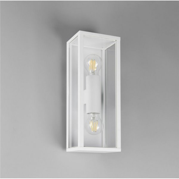 Aplique para exterior GARONNE 2 luces, alargado y rectangular bombilla excl. 2x E27 max. 10W IP44 Blanco