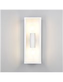 Applique d'extérieur GARONNE 2 lumières, allongée et rectangulaire, ampoule exclue. 2x E27 max. 10W IP44 Blanc