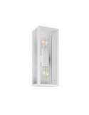 Applique d'extérieur GARONNE 2 lumières, allongée et rectangulaire, ampoule exclue. 2x E27 max. 10W IP44 Blanc