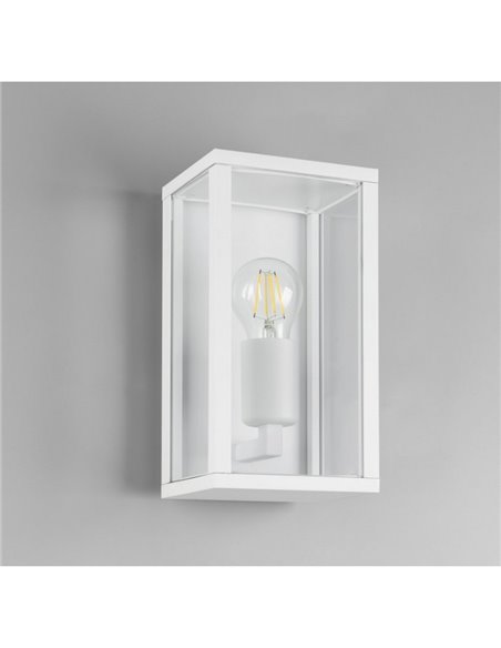 Applique d'extérieur rectangulaire GARONNE, 1 lumière, ampoule exclue. 2x E27 max. 10W IP44 Blanc