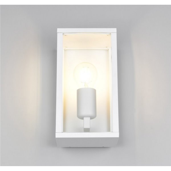 Applique d'extérieur rectangulaire GARONNE, 1 lumière, ampoule exclue. 2x E27 max. 10W IP44 Blanc