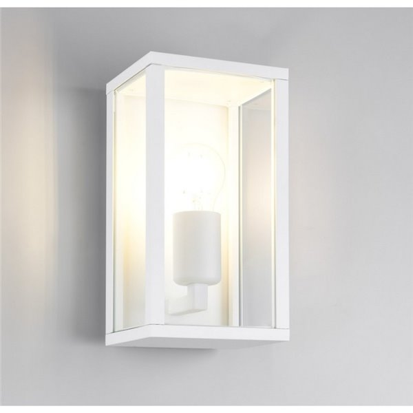 Luminária de parede retangular para área externa GARONNE, 1 luz, lâmpada excl. 2x E27 máx. 10W IP44 Branco