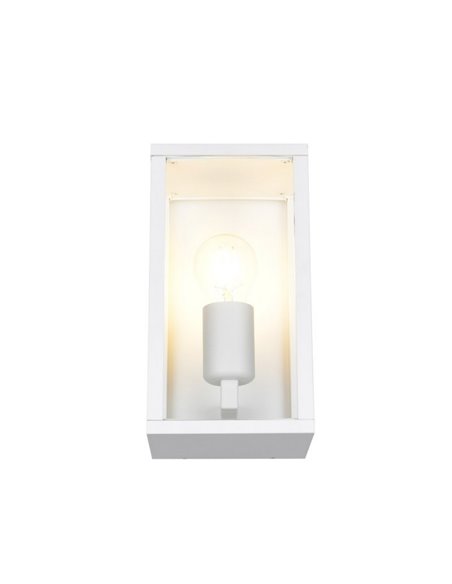 Applique d'extérieur rectangulaire GARONNE, 1 lumière, ampoule exclue. 2x E27 max. 10W IP44 Blanc
