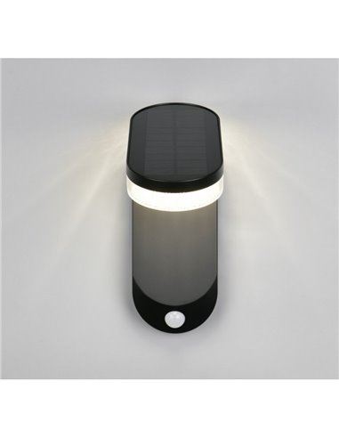 Applique murale LED LAGOAS avec recharge solaire et batterie, détecteur de mouvement intégré, 3W, 350lm, 4000K, IP44