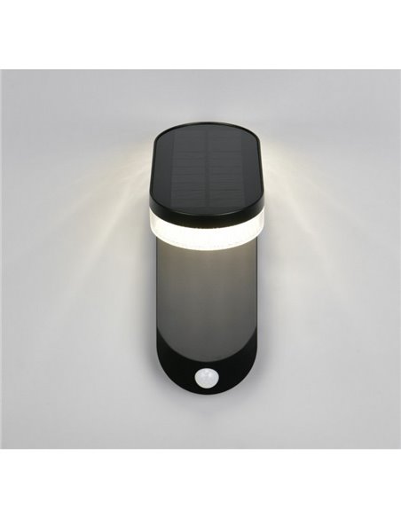 Applique murale LED LAGOAS avec recharge solaire et batterie, détecteur de mouvement intégré, 3W, 350lm, 4000K, IP44