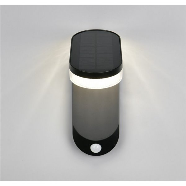 Luminária de parede LED LAGOAS com carregamento solar e bateria, sensor de movimento integrado, 3W, 350lm, 4000K, IP44