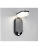 Aplique LED LAGOAS con carga solar y batería, sensor movimiento integrado 3W 350lm, 4000K IP44