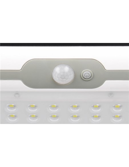 Luminária de parede solar externa MACAPA, com interruptor integrado, sensor de movimento e escuridão 5W 1x 390lm, 4000K IP44