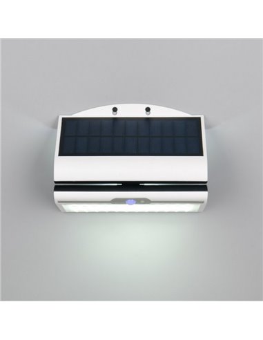 Luminária de parede solar externa MACAPA, com interruptor integrado, sensor de movimento e escuridão 5W 1x 390lm, 4000K IP44