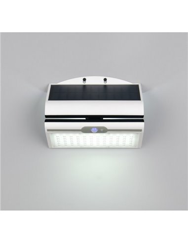 Luminária de parede solar externa MACAPA, com interruptor integrado, sensor de movimento e escuridão 5W 1x 390lm, 4000K IP44