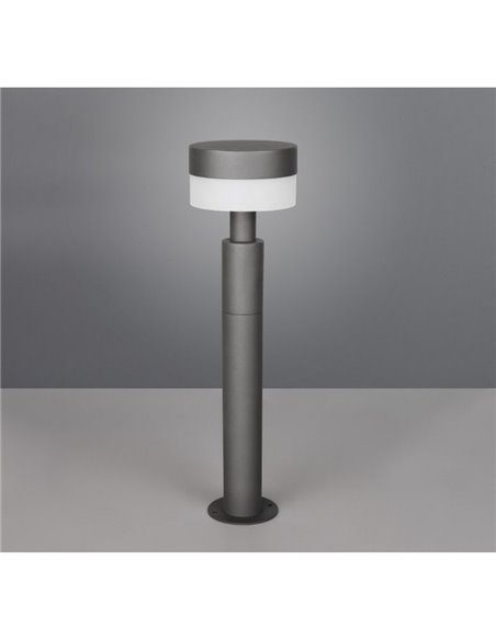 Poste LED de suelo MACKENZIE 50cm alto, aluminio fundido acabado antracita 8W 800lm, 3000K IP44