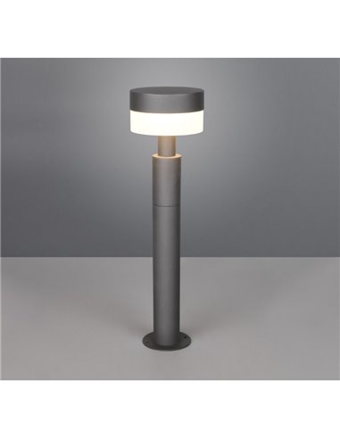 Poste de aterramento LED MACKENZIE, 50 cm de altura, alumínio fundido, acabamento antracite, 8 W, 800 lm, 3000 K, IP44