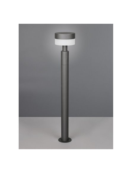 Poste LED de suelo MACKENZIE 95cm alto, aluminio fundido acabado antracita 8W 800lm, 3000K IP44
