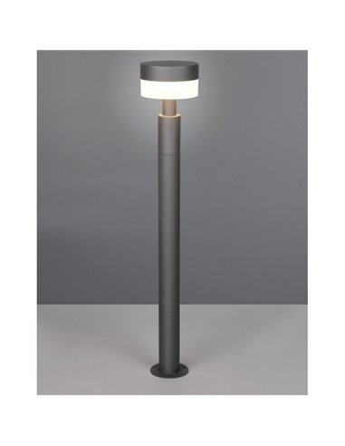 Poste de aterramento LED MACKENZIE, 95 cm de altura, alumínio fundido, acabamento antracite, 8 W, 800 lm, 3000 K, IP44