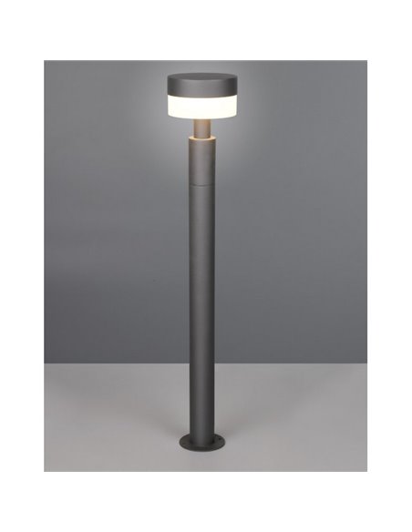 Poste LED de suelo MACKENZIE 95cm alto, aluminio fundido acabado antracita 8W 800lm, 3000K IP44