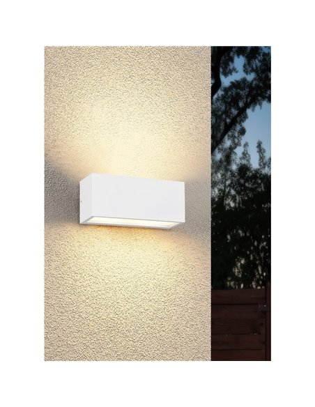 Aplique de pared MAYENNE alargado, luz arriba y abajo, bombilla excl. 2x E14 max. 10W IP44 Blanco