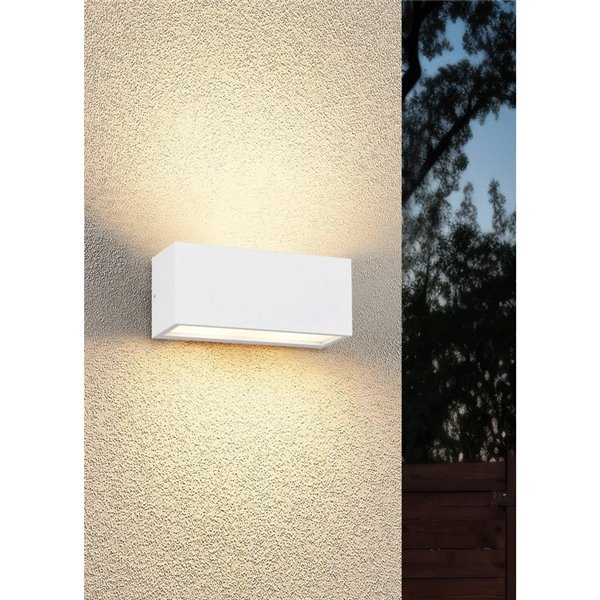 Luminária de parede alongada MAYENNE, luz para cima e para baixo, lâmpada excl. 2x E14 máx. 10W IP44 Branco
