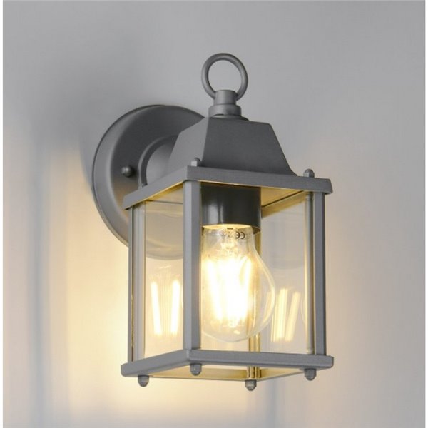 Aplique de pared estilo farolillo MIRANDE bombilla excl. 1x E27 max. 40W IP23 Antracita