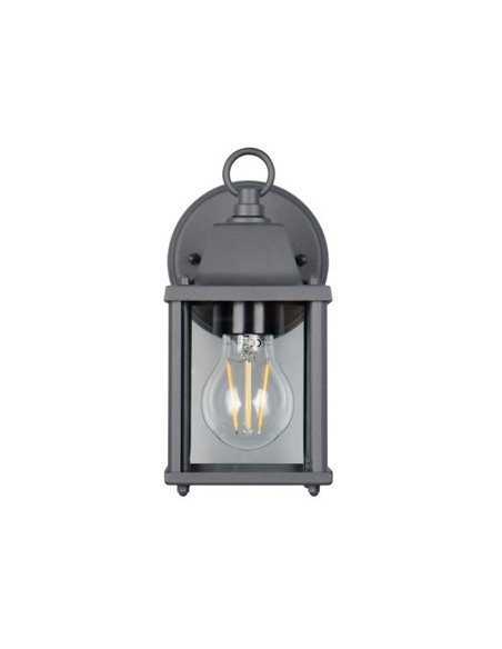 Aplique de pared estilo farolillo MIRANDE bombilla excl. 1x E27 max. 40W IP23 Antracita