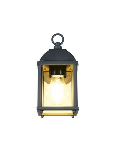 Aplique de pared estilo farolillo MIRANDE bombilla excl. 1x E27 max. 40W IP23 Antracita