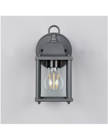 Aplique de pared estilo farolillo MIRANDE bombilla excl. 1x E27 max. 40W IP23 Antracita