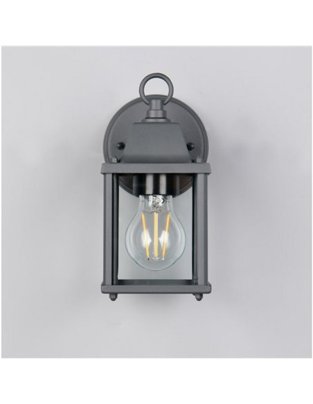 Aplique de pared estilo farolillo MIRANDE bombilla excl. 1x E27 max. 40W IP23 Antracita